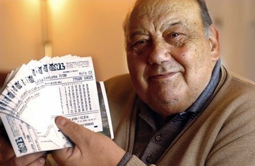 Frane Selak with his lottery tickets