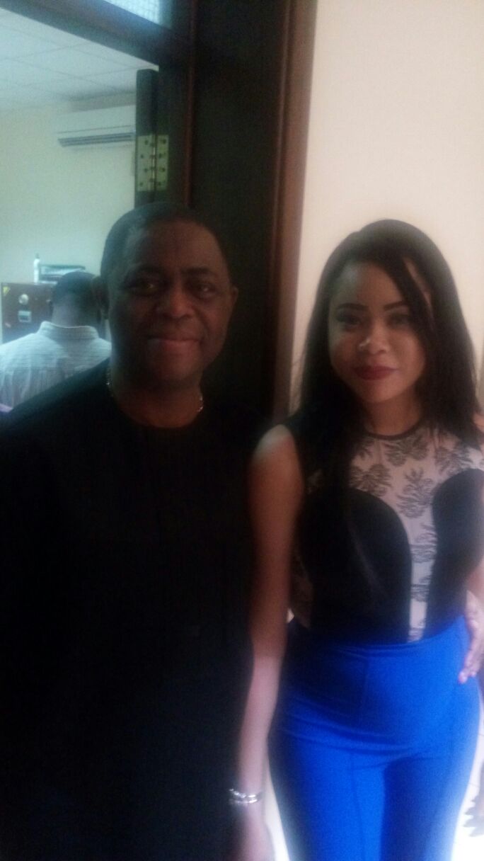 Chief Fani-Kayode pictured with wife, Precious Chikwendu at the premises of the federal high court in Abuja