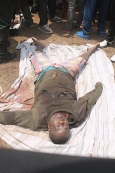 The corpse of Vampire, Henry Chibueze, on display |