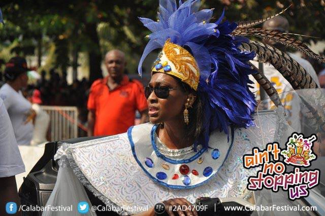 Onari Duke in her splendor at The Calabar Carnival (Photo Credit: Calabar Festival/Facebook)