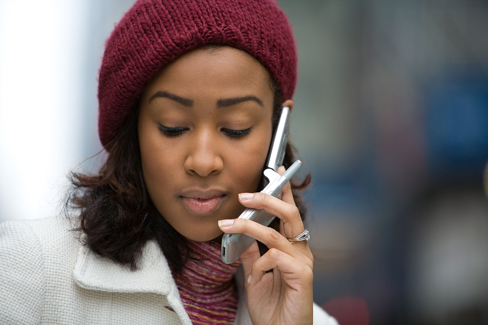 grownup woman on phone beautifu