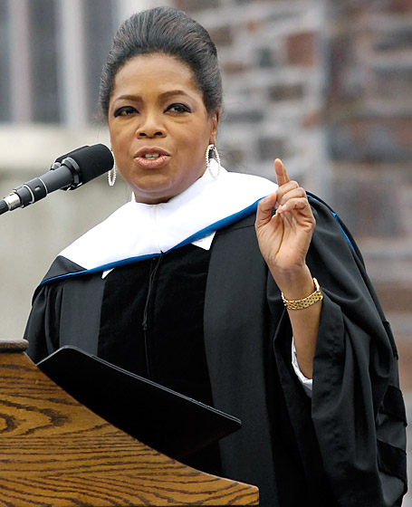 May 2009 While delivering the commencement address at Duke University, Winfrey shared this life wisdom: "If you can see the possibility of changing your life, of seeing what you can become and not just what you are, you will be a huge success." (Photo Credit: Credit: Sara D. Davis/Getty)