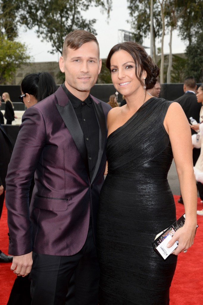 Best Dance Recording and Best Dance/Electronica Album nominee Kaskade and Naomi Raddon arrive at the 56th Annual GRAMMY Awards on Jan. 26 in Los Angeles (Photo Credit: Larry Busacca/WireImage.com)