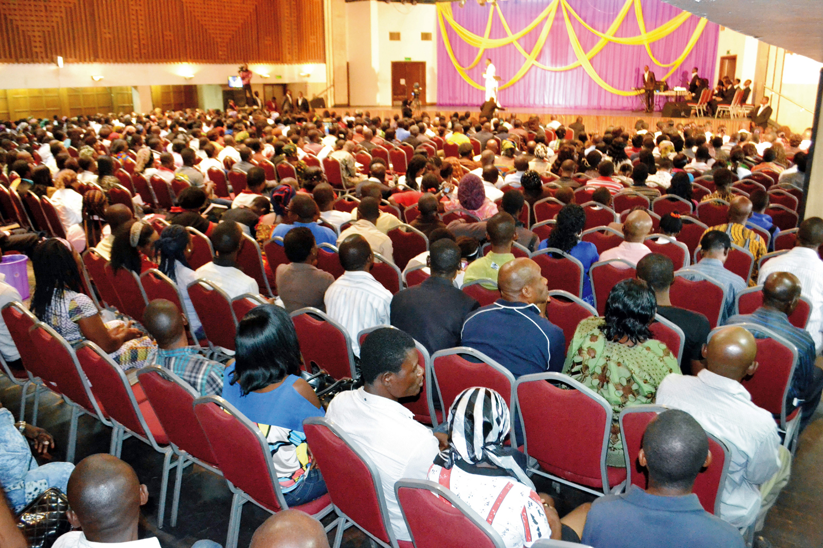 Pastor Sign Fireman on stage at one of his miracle crusades at Muson Centre, Lagos (Photo Credit: Sign Fireman Miracle Crusades)