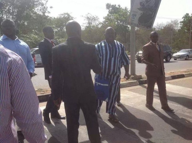Asari Dokubo arrested by State Police, February 6, 2014 (Photo Credit: Channels TV)
