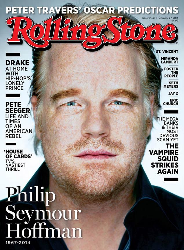 The late Philip Seymour Hoffman on the cover of a Rolling Stone march issue. The magazine originally planned a Drake cover, according to the rapper. (Martin Schoeller/AUGUST)
