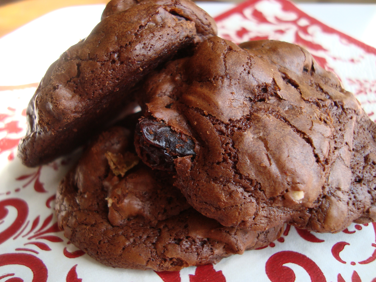 Chewy Chocolate Cherry Cayenne Cookies