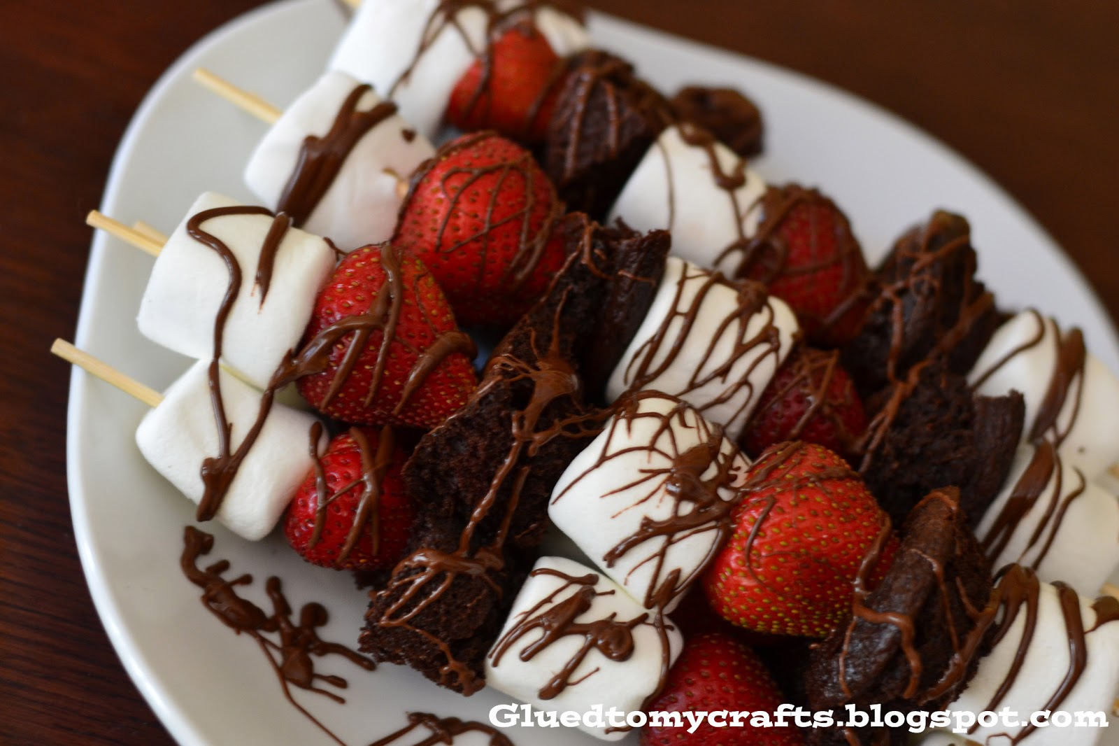 Sinful Kebabs-Devils Cake, Strawberries & Marshmallows
