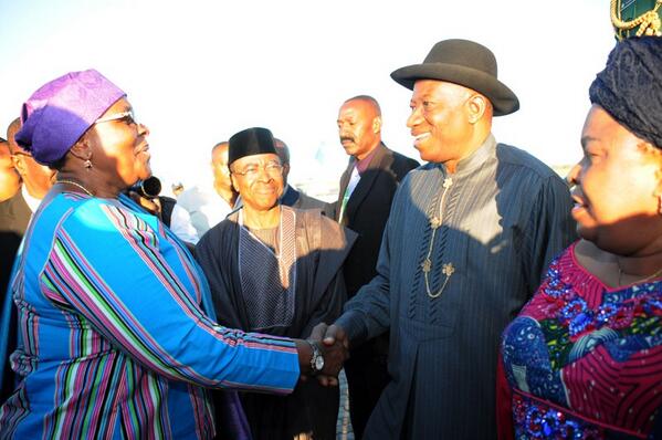 President Jonathan, Dame Jonathan, High Commissioner to Namibia, Dr Olorunfemi & Namibian Foreign Minister.