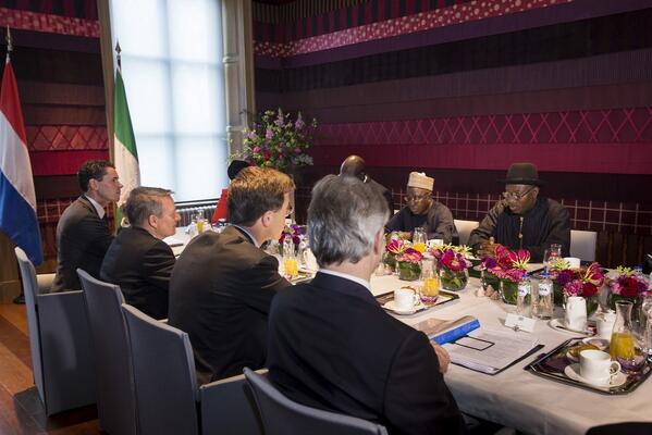 President Jonathan meeting Mark Rutte (Photo Credit: Prime Minister Of Netherland's Office)