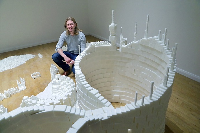 Sculptor Mark Revels in the Northern Version of Sugar Metropolis (Photo Credit: Project On Kickstarter)
