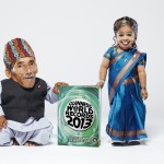 Chandra Dangi With Jyoti Amge.  Smallest Man_Smallest Woman Guinness World Records 2012