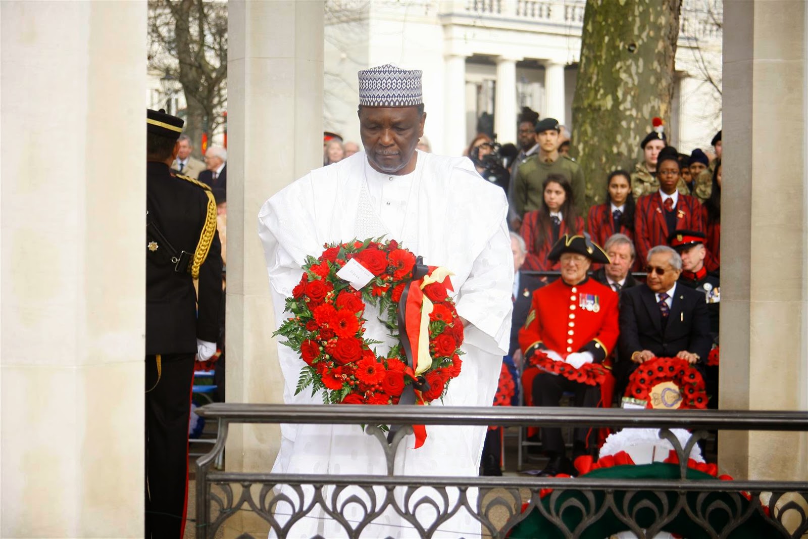 General Yakubu Gowon at a wrealth laying ceremony in an undated photo