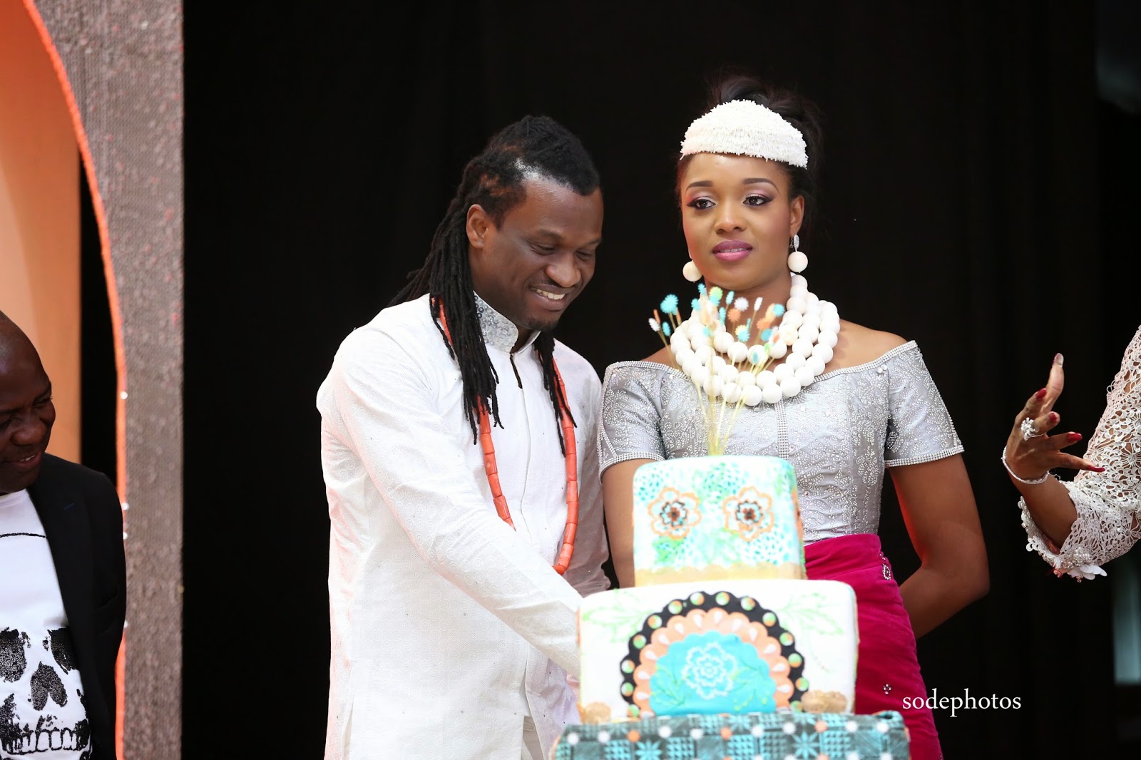 Paul Okoye and wife Anita Isama at their traditional wedding ceremony
