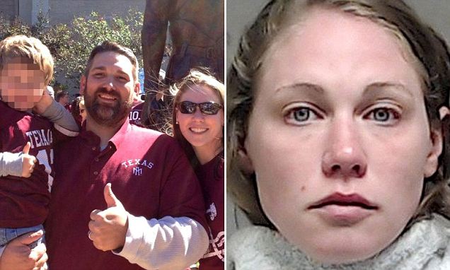 Saralyn Gayle Portwood (right), she is pictured in a family photo with her husband and son