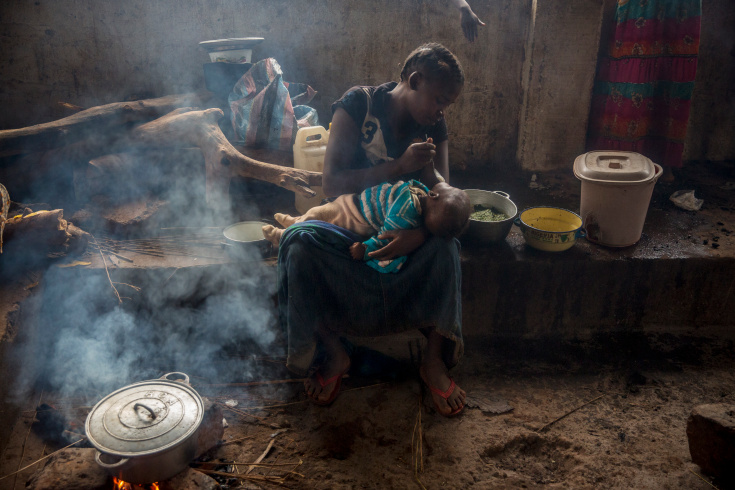Grimari. Christians who fled the fighting between Ex Selekas and Antibalakas, took refuge in the Catholic mission in Grimari. They are 700 this day, and the following day 4800 in the mission. Antibalakas are attacking the city, trying to get into the Ouaka region that is still controlled by ex-Seleka fighters whose general Ali Mahamat Darrassa is relatively appreciated by both muslims and christians for having fought and expelled others Seleka who were installing terror among the city communities. Sangaris troops trust him, thinking he is the only way to keep Ouaka region out of violence. (Photo Credit: William Daniels/Panos)