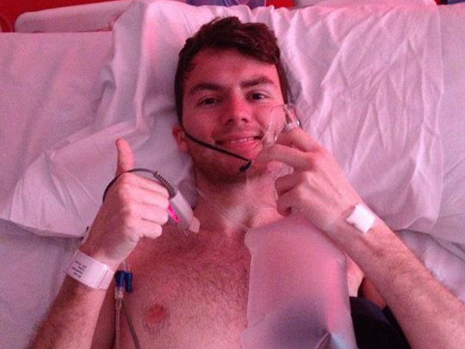 Stephen Sutton on his hospital bed