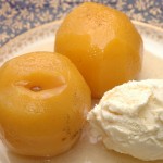 Poached Peaches and lemon ice cream 4