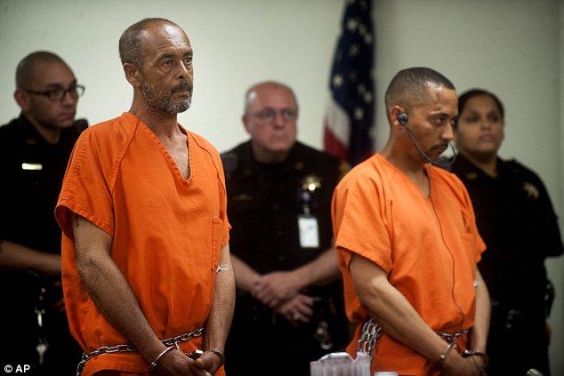 Ramon Ortiz, left, 57, of Pennsauken, and Carlos Alicea-Antonetti, 36, are arraigned on murder charges in the slaying of Camden resident Fatima Perez (Photo Credit: AP)