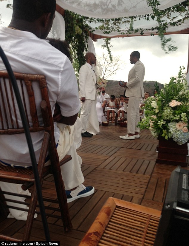Flowers decorate the oceanfront deck used for Kelly Rowland and Tim Weatherspoon’s wedding ceremony in Costa Rica on Friday, May 9, 2014 |