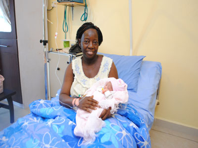 Mrs Omolara Irurhe and her baby