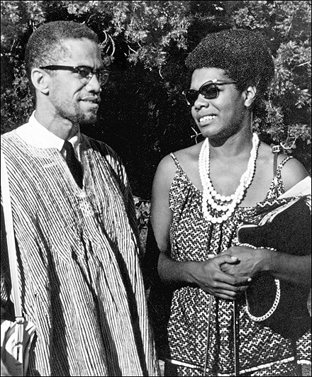 Maya Angelou with Malcolm X in Ghana, West Africa in 1964 (Photo Credit: Vintage Black Glamour/Tumblr) 