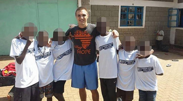 Matthew Lane Durham pictured with children of the orphanage