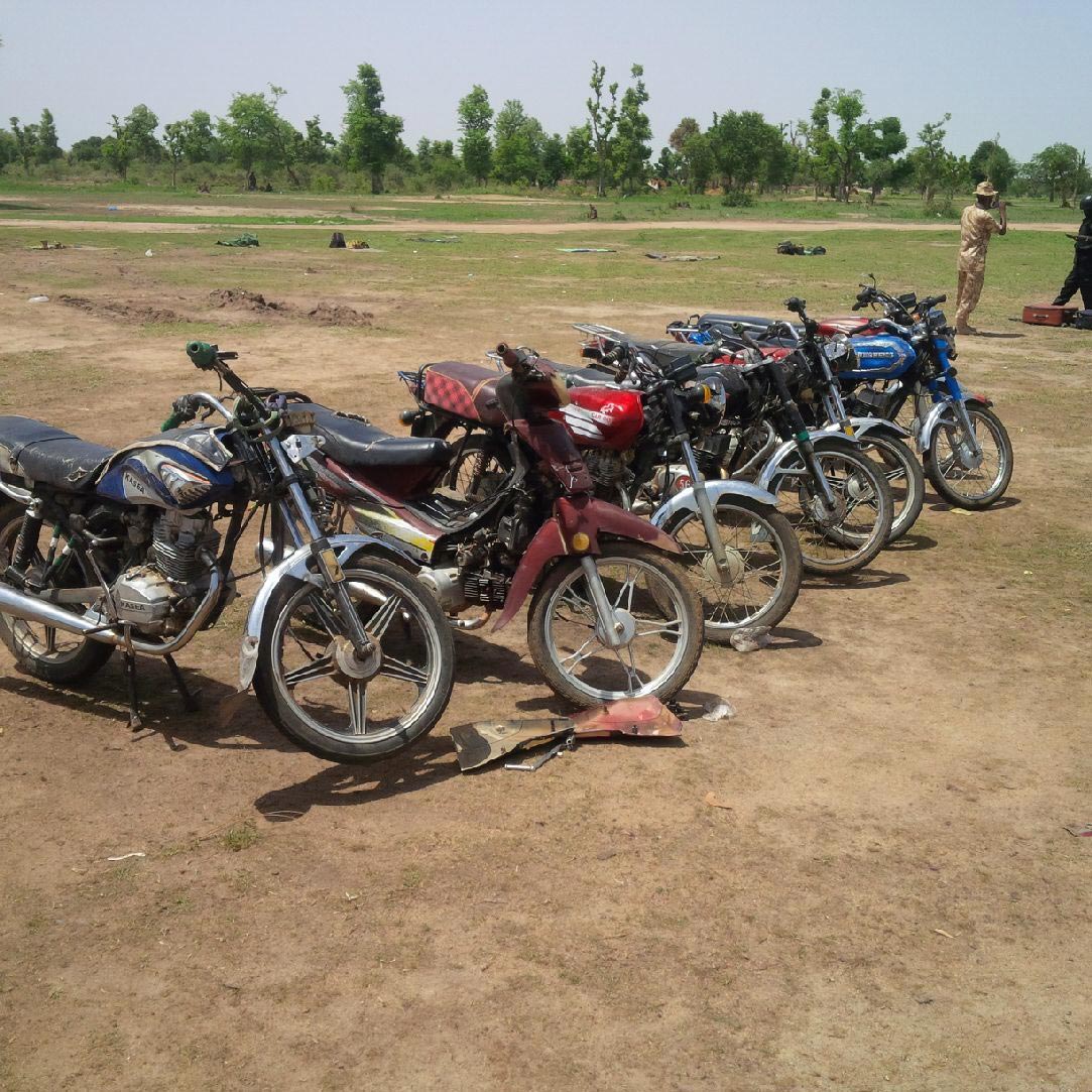 Motorcyles recovered from Boko Haram fighters in Balmo Forest (Photo: Defence HQRT)