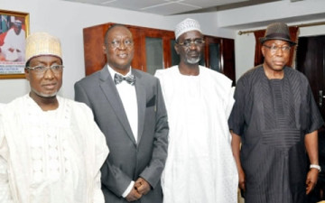 From left to right: Dr Abdul Bulama, Prince Adedayo Adeyeye, Alhaji Ibrahim Shekarau, and Dr Steven Oru