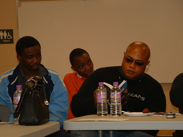 Patrick Sawyer in glasses (right) in an undated photo