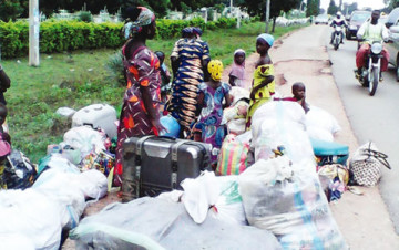 Persons displaced as a result of the clash... on Monday [photo credit: Umar Muhammed/The Punch]
