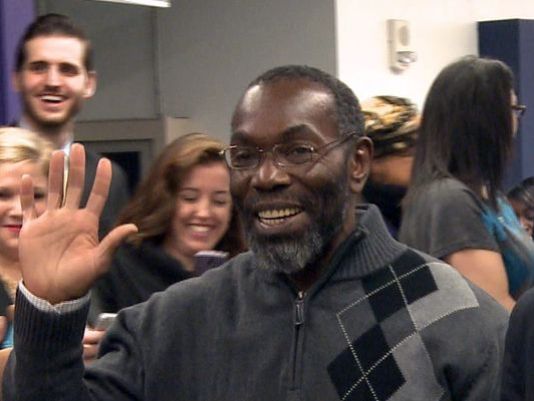 Ricky Jackson, 57, who served 39 years in prison for a murder he didn't commit, walks out of Cuyahoga County Common Pleas Court a free man. (Photo Credit: Dan Bowman, WKYC-TV, Cleveland)