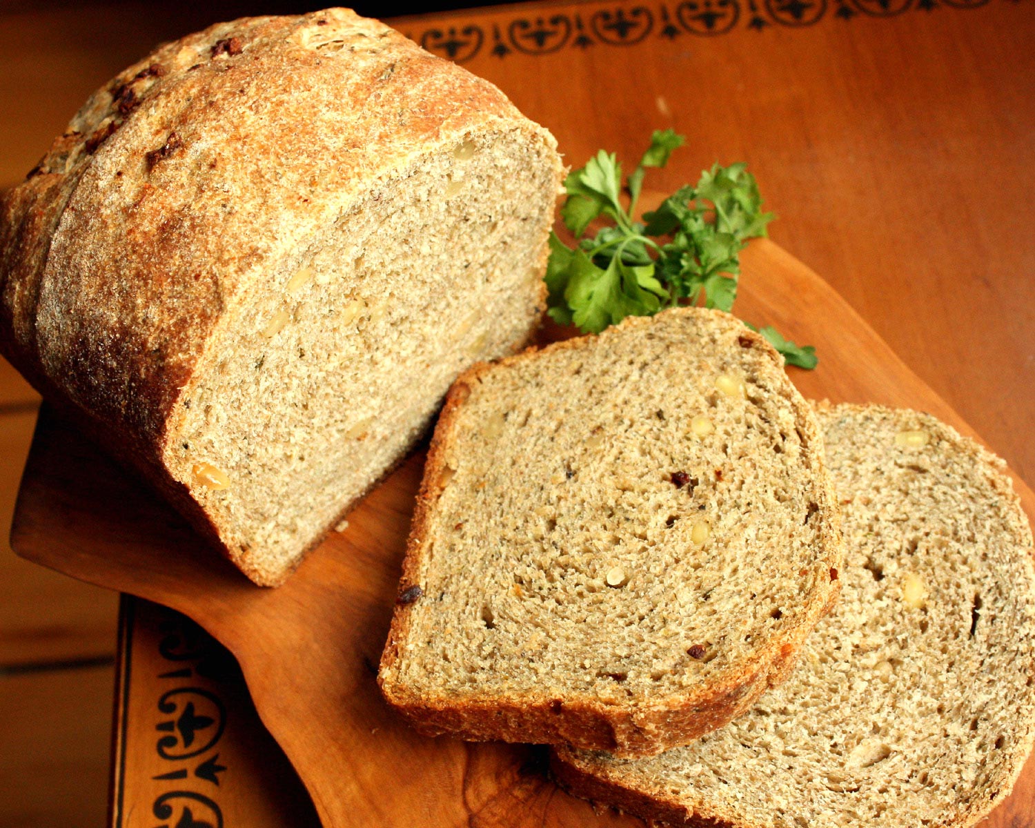 Cilantro-&-Mint-Infused-Wheat-Bread