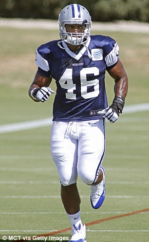 Gay Michael Sam was initially selected to play for the St Louis Rams, left, before being cut; he was then named in a Dallas Cowboys practice squad, right, but was then cut from the team. (Photo Credit:Getty Images)