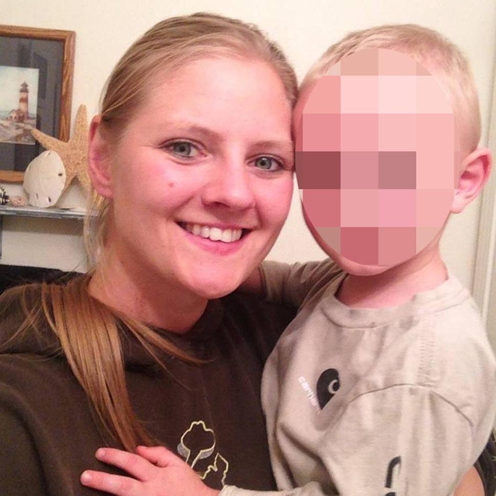 Veronica Rutledge pictured with her son