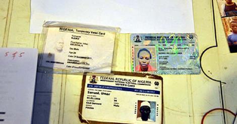 Some of the PVC's and TVCs discovered by DSS an APC office in lagos (Photo Credit: vanguard)