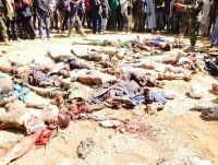 Remains of terrorists after the attack