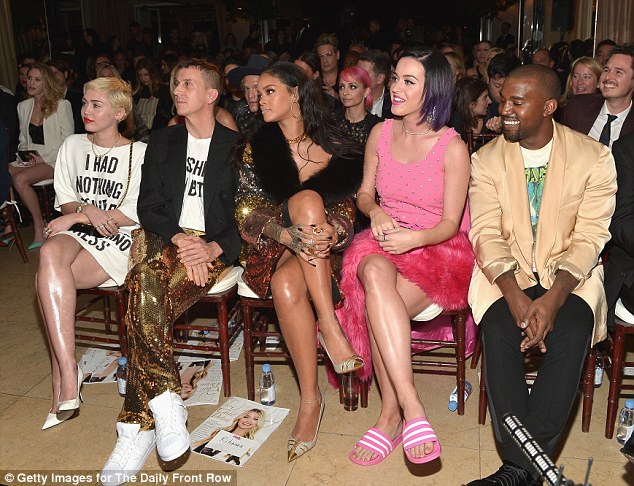 Miley Cyrus, Katy Perry and Kanye West,Jeremy Scott, Rihanna Daily Front Row Fashion Los Angeles Awards in West Hollywood, California, on Thursday, January 22, 2015 (Photo credit: Mail Online)