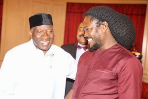  President Jonathan, and Daddy Showkey at the Villa on Sunday, January 18, 2015 (Photo Credit: Linda Ikeji)