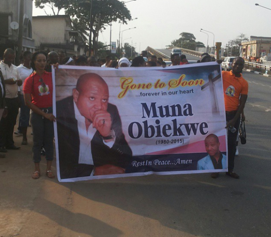 Candlelight procession held for Nollywood actor, Muna Obiekwe on Sunday , February 1, 2015 at Ojez restaurant, Stadium, in Surulere (Photo credit: Linda Ikeji)
