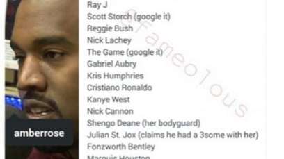 Kim Kardashian's sex list (Poto Credit: Instagram)
