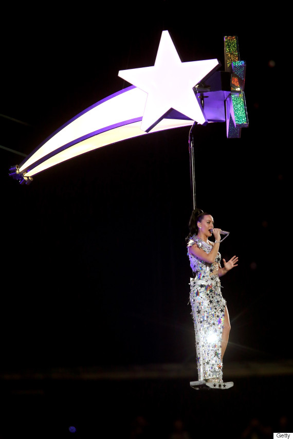 Katy Perry Super Bowl Performance on Sunday, February 1, 2015 (Photo credit: Huffington Post)