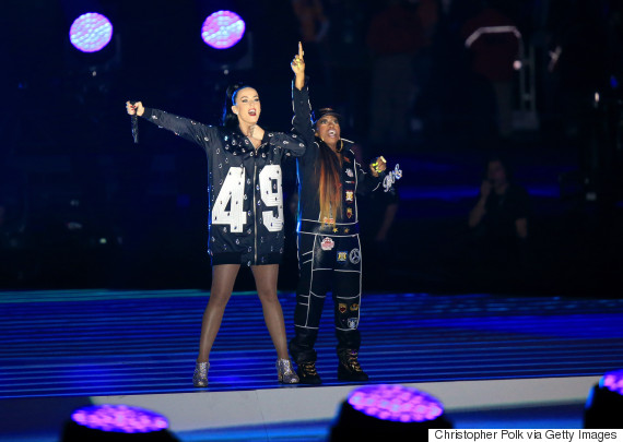 Katy Perry Super Bowl Performance on Sunday, February 1, 2015 (Photo credit: Huffington Post)
