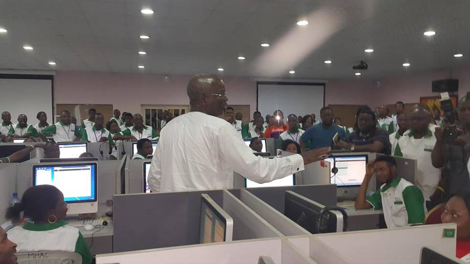 Governor Fashola at an APC "results room" (Photo Credit: Facebook)