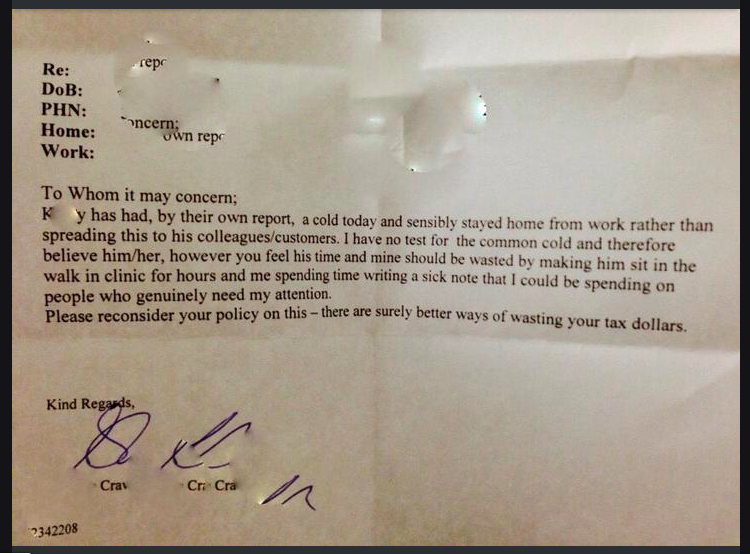 doctor's note