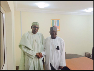 Senate President David Mark pays Muhammadu Buhari a Visit. (Photo Credit: nationalhelm.com)