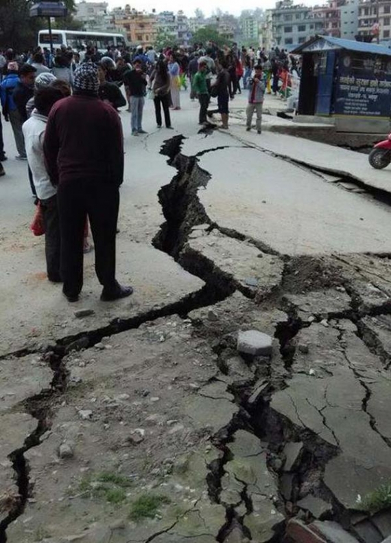 A strong magnitude-7.9 earthquake hit near Nepal's capital of Kathmandu before noon Saturday (Photo Credit:(www.newseveryday.com)