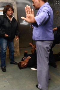 Granmother of the slain child could not contain her agony at the arraingment of the suspect. luyemisi Adebayo was charged with second degree murder by t he Queens Criminal Court (Photo Credit:nydailynews.com)