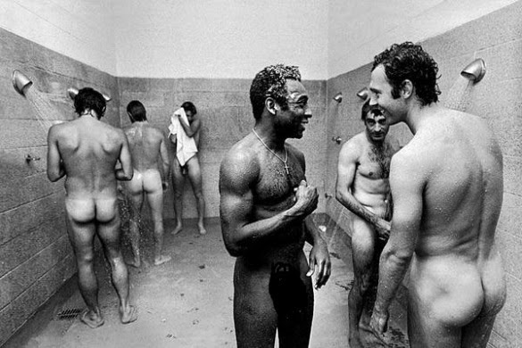 Legendary Brazillian footballers, King Pelé, now 74 years old and Kaiser Franz Beckenbauer, 69, pictured fully naked in the 60's.