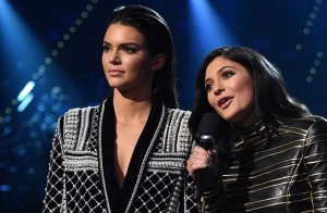 Kendall and Kylie Jenner introducing brother in law, Kanye West, at the 2015 BBMAs (Credit: Getty Images)
